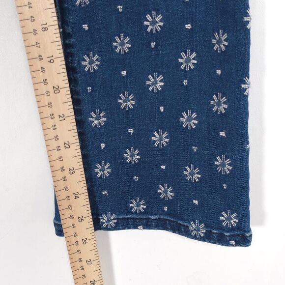PILCRO ANTROPOLOGIE High Rise Bootcut Jeans Floral Print Blue Size 28 - Picture 5 of 14